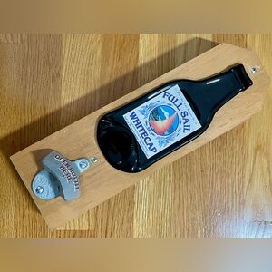 Full Sail Whitecap Beer Melted Glass Bottle Opener Wall Hanging